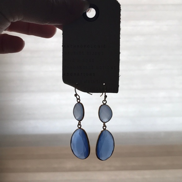 Anthropologie blue and light blue earrings new - Picture 2 of 7